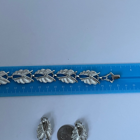 Necklace Earrings Bracelet Sarah Coventry Demi-Parure Vintage Silver Tone - Picture 14 of 16